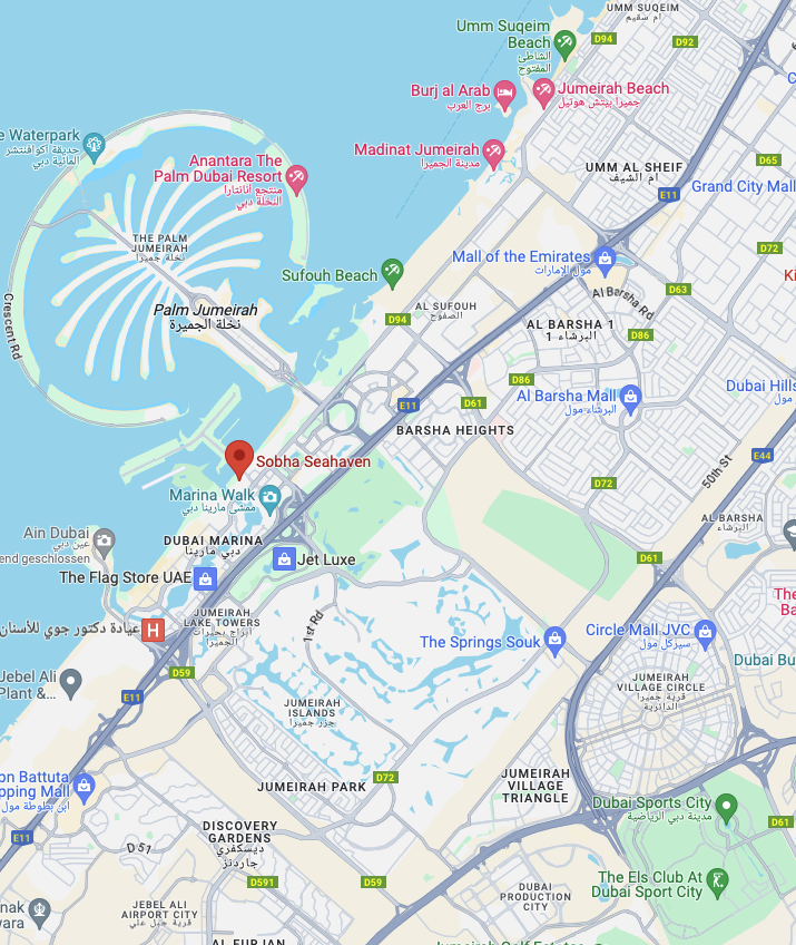 sobha-seahaven-google-maps